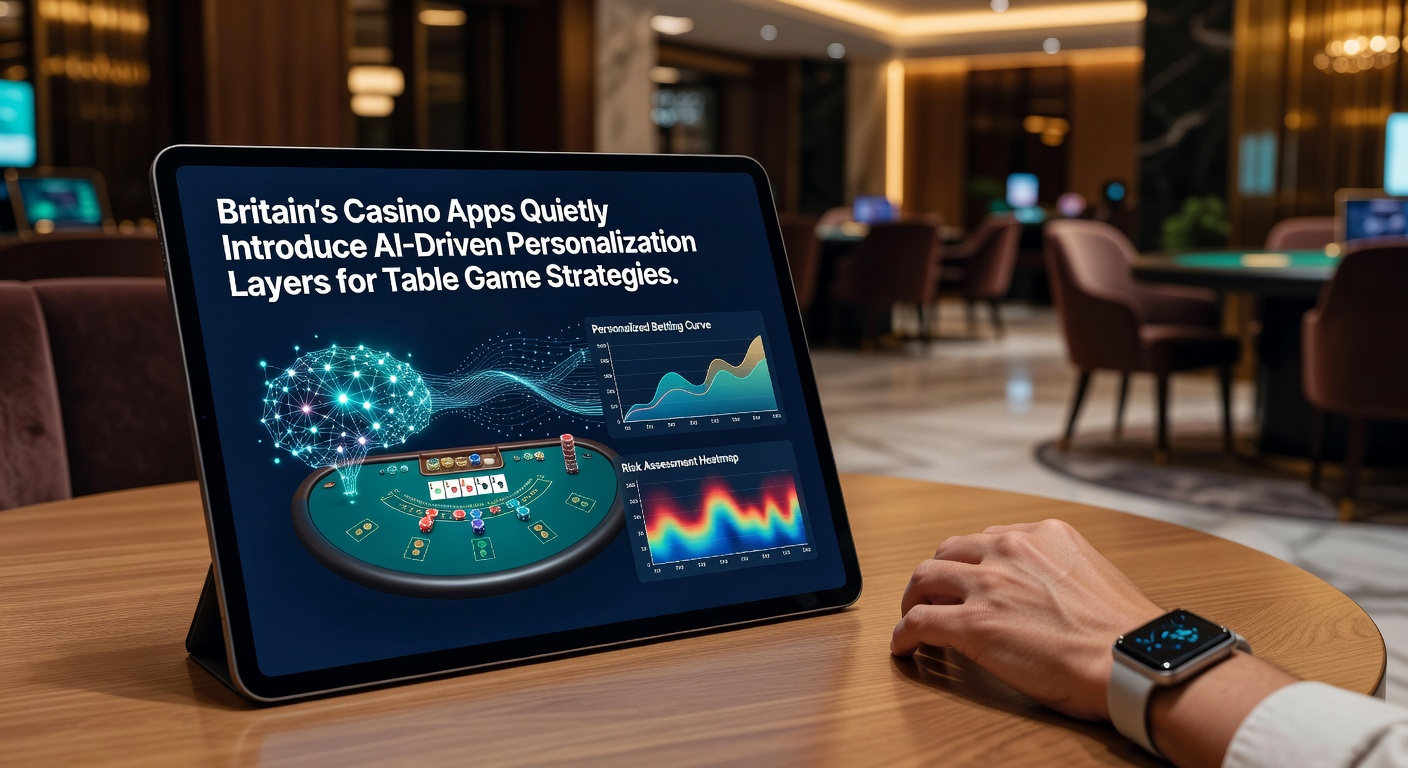 Mobile casino interface displaying AI-personalized blackjack strategy suggestions on a smartphone screen