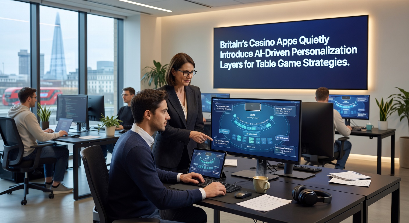 Close-up of a tablet screen showing customized roulette strategy overlays powered by AI in a UK casino app