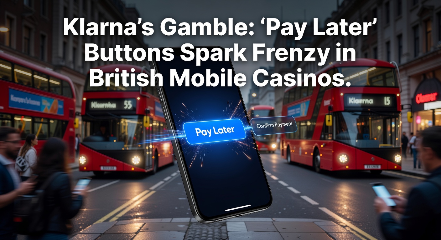 Klarna payment button integrated on a mobile casino app screen, showing seamless deposit options for UK players