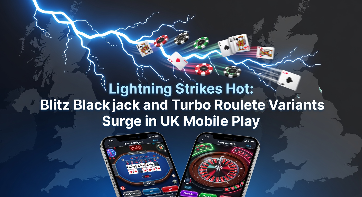 Mobile screen displaying Blitz Blackjack game with lightning multipliers and fast-paced action on a UK casino app