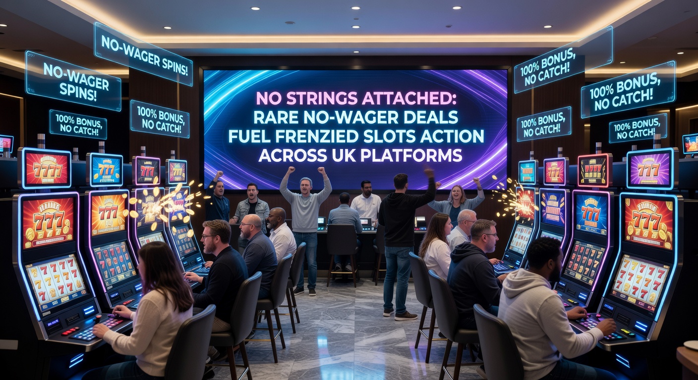 Player dashboard showing no-wager bonus activation on a popular UK slots game, with payout pending instantly