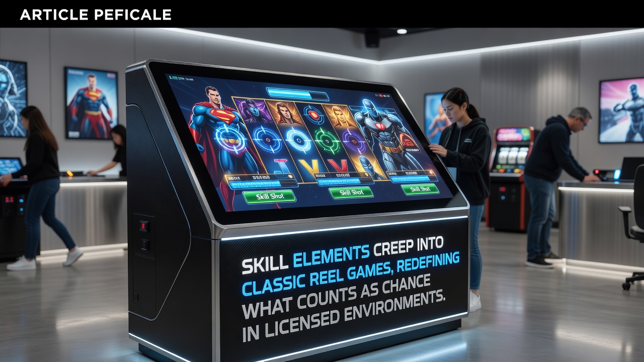 Modern slot interface showing skill-based bonus round integrated with classic reels