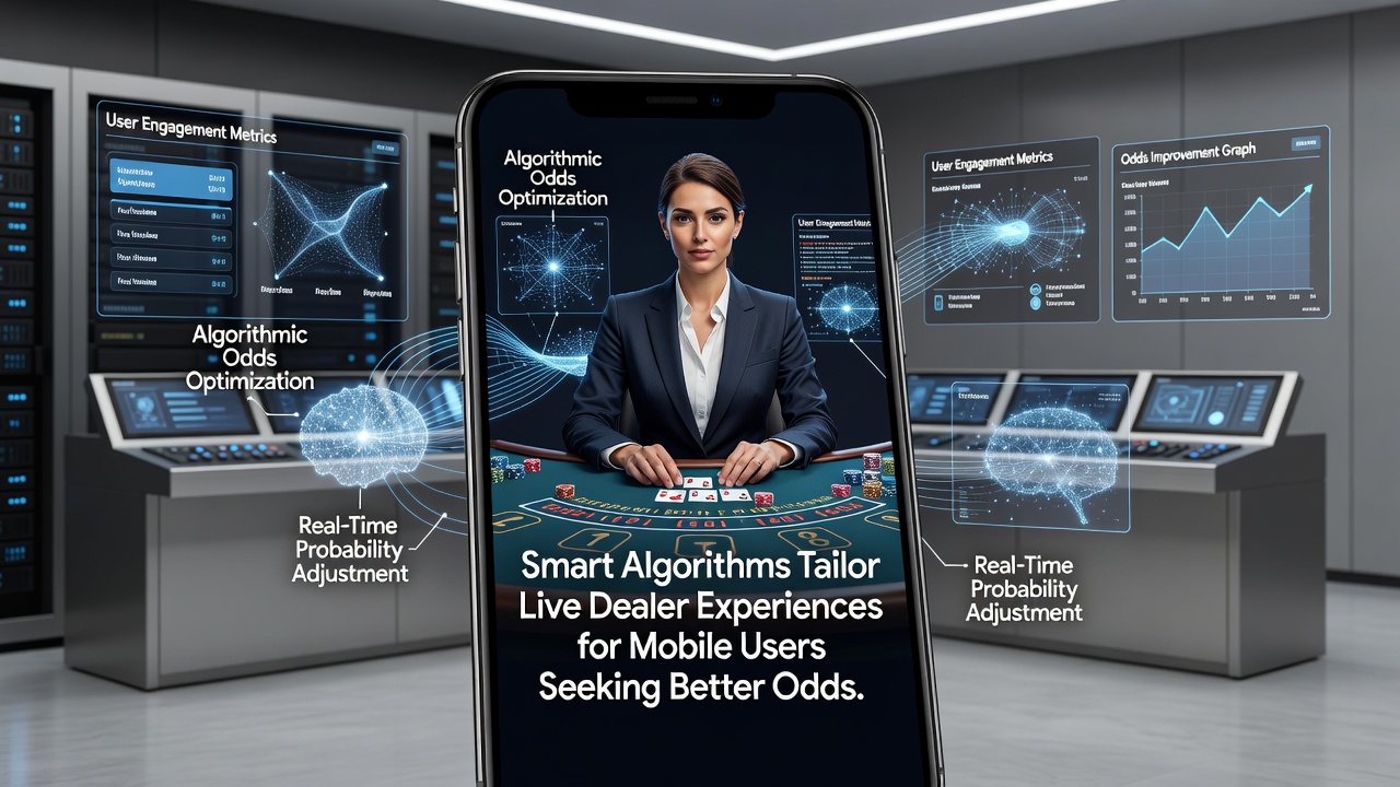 Mobile screen displaying a live dealer roulette table with algorithmic personalization overlays and real-time odds adjustments