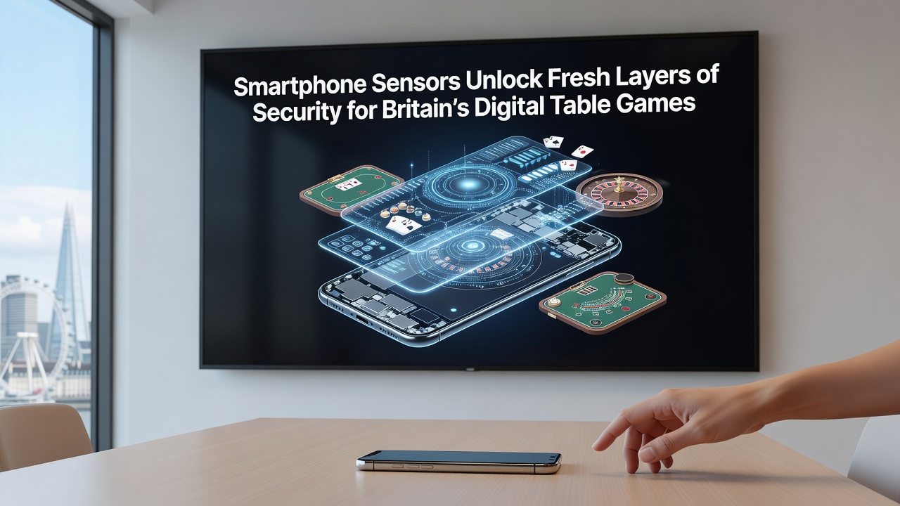 Mobile device displaying a digital roulette table with overlaid sensor security indicators